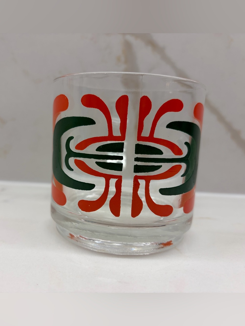 Rare Vintage 1970s Nutella Glass D Handle Mug Cup Parentesi Series Italy Collect